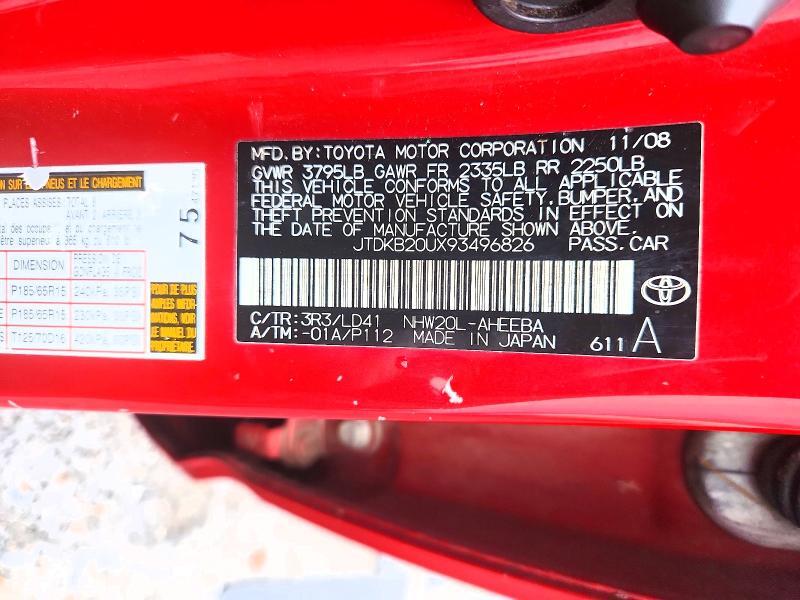 JTDKB20UX93496826 2009 TOYOTA PRIUS photo no. 12