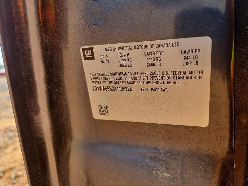 2G1WA5EK2A1196228 2010 CHEVROLET IMPALA photo no. 12