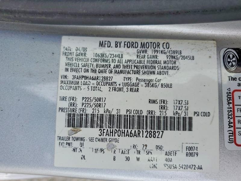 2010 FORD FUSION SE — Фото 13 из 13