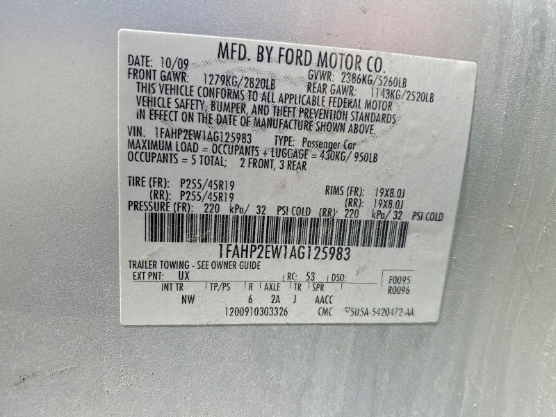 1FAHP2EW1AG125983 2010 FORD TAURUS photo no. 12