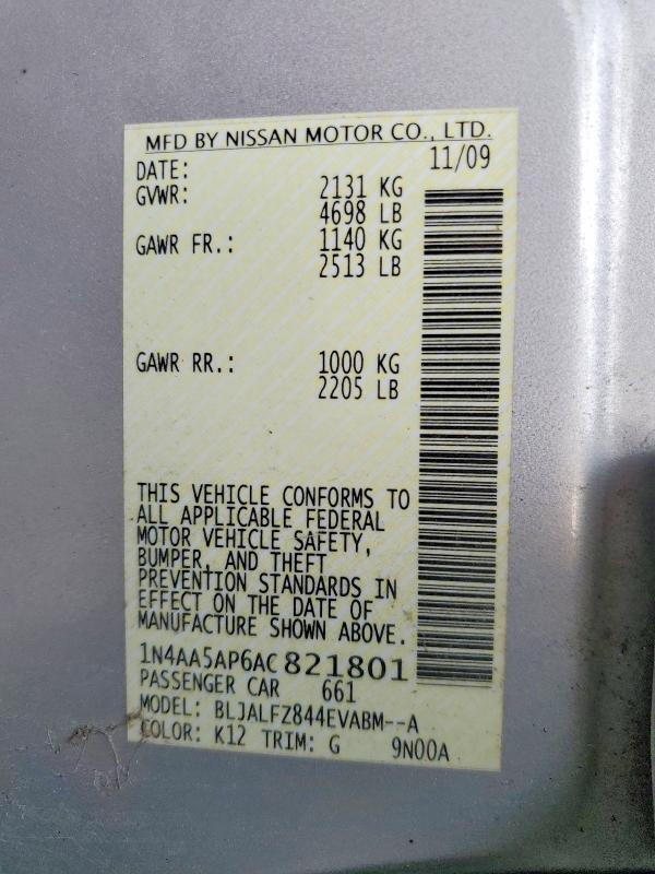 2010 NISSAN MAXIMA 3.5 S — Фото 13 из 13