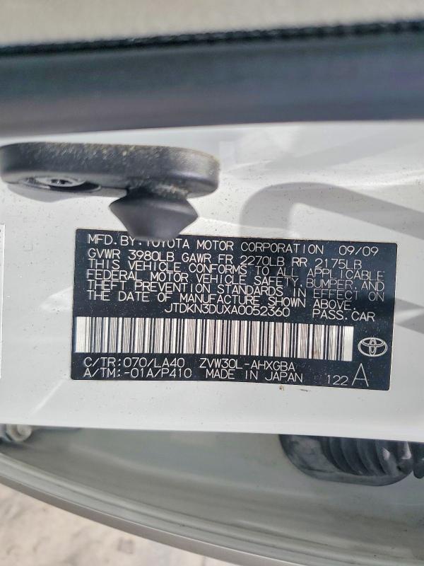 JTDKN3DUXA0052360 2010 TOYOTA PRIUS photo no. 12
