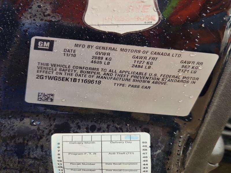 2G1WG5EK1B1169618 2011 CHEVROLET IMPALA photo no. 12