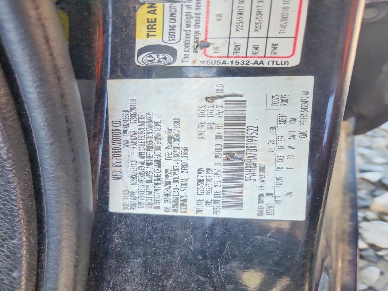 3FAHP0HA7BR199522 2011 FORD FUSION photo no. 12