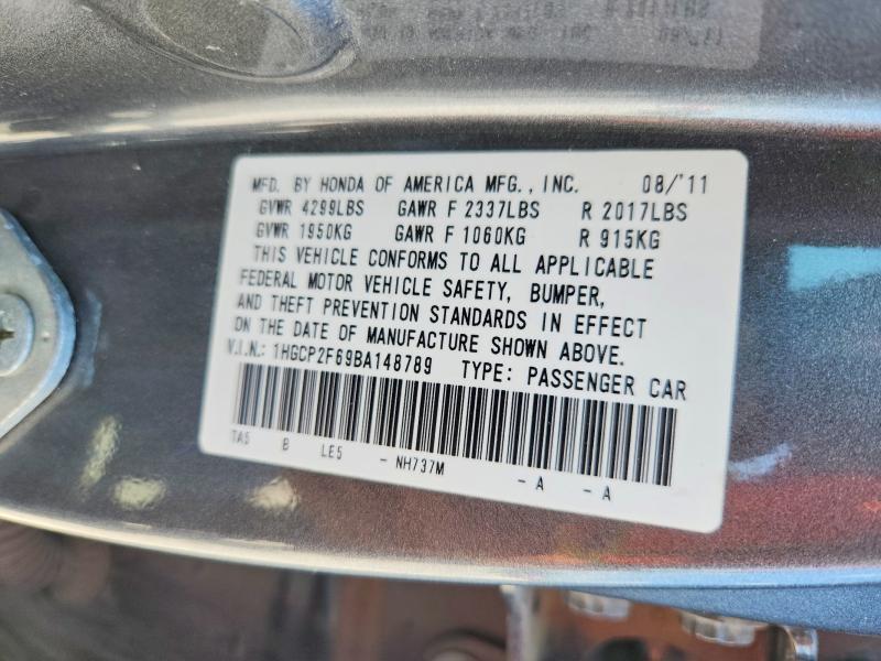 1HGCP2F69BA148789 2011 HONDA ACCORD photo no. 12