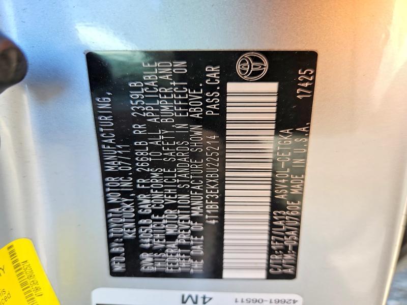 4T1BF3EKXBU225214 2011 TOYOTA CAMRY photo no. 12