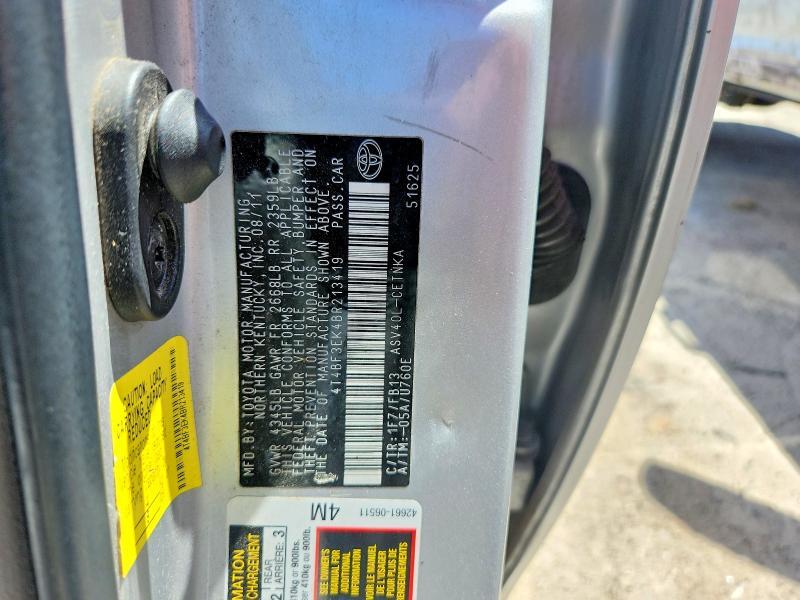 4T4BF3EK4BR213419 2011 TOYOTA CAMRY photo no. 12