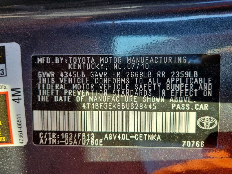 2011 TOYOTA CAMRY LE — Фото 12 из 12