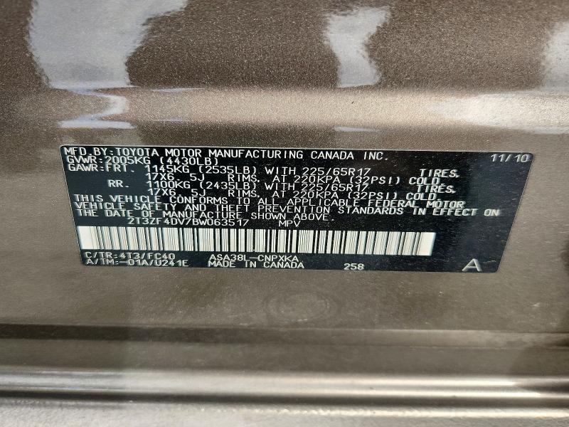 2011 TOYOTA RAV4 BASE — Фото 13 из 13