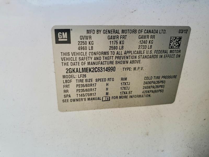 2012 GMC TERRAIN SLE — Фото 14 из 14