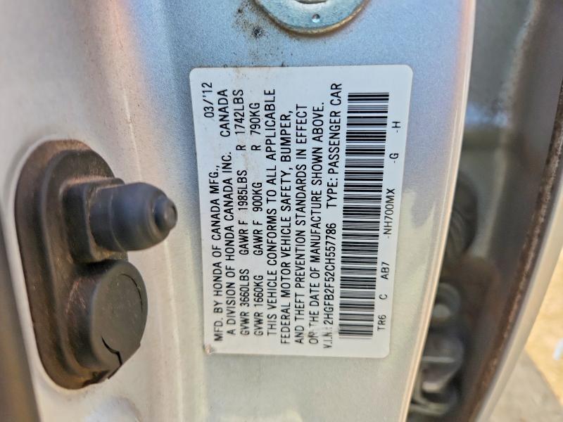 2HGFB2F52CH557786 2012 HONDA CIVIC photo no. 12