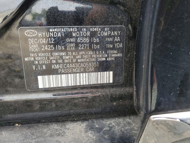 KMHEC4A43CA059351 2012 HYUNDAI SONATA photo no. 12