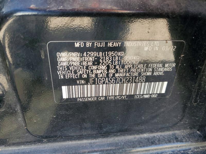 2012 SUBARU IMPREZA SPORT LIMITED — Фото 12 из 12