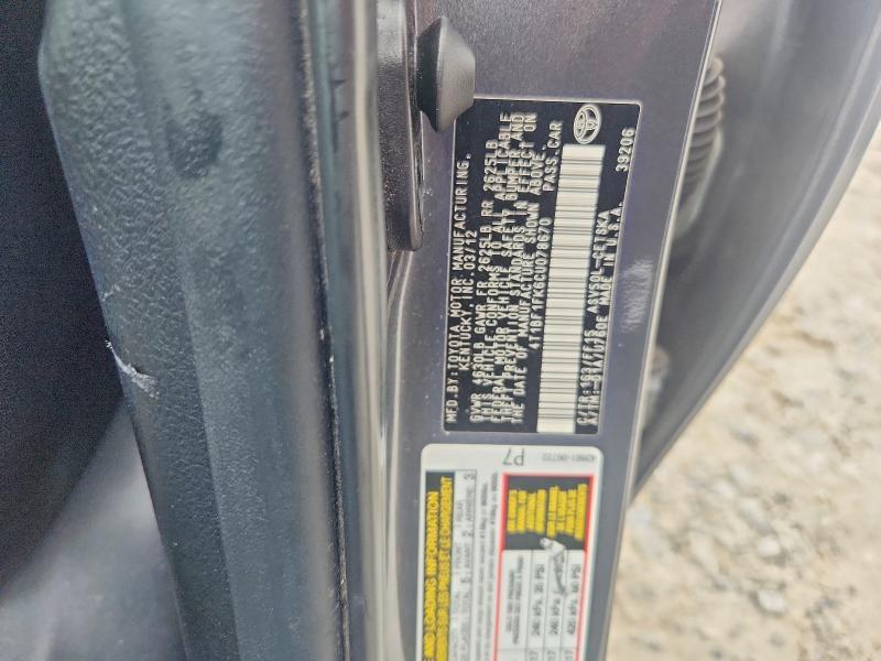 2012 TOYOTA CAMRY SE — Фото 12 из 12