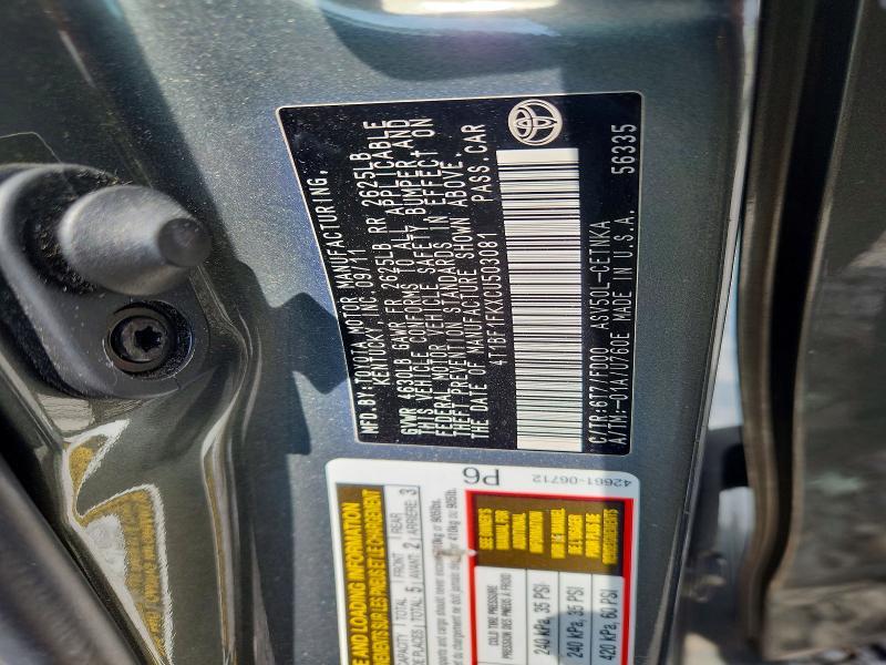 4T1BF1FKXCU503081 2012 TOYOTA CAMRY photo no. 12