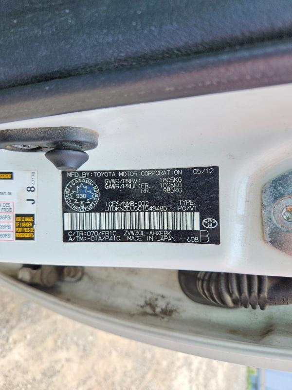 JTDKN3DU5C1548485 2012 TOYOTA PRIUS photo no. 12