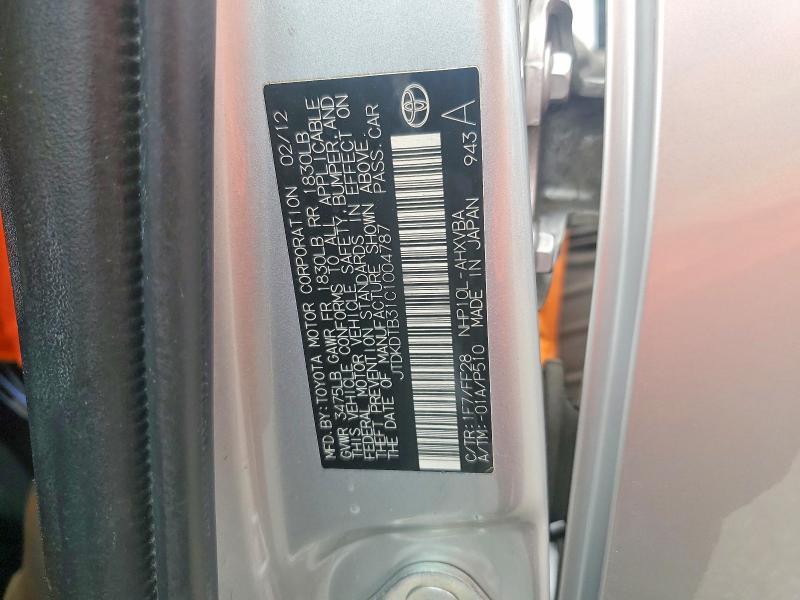 2012 TOYOTA PRIUS C TWO — Фото 13 из 13