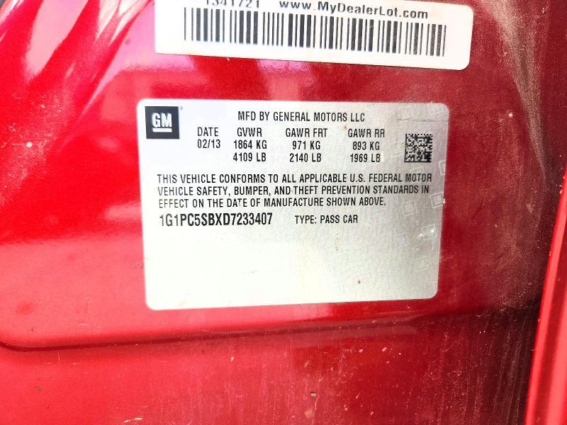 1G1PC5SBXD7233407 2013 CHEVROLET CRUZE photo no. 12
