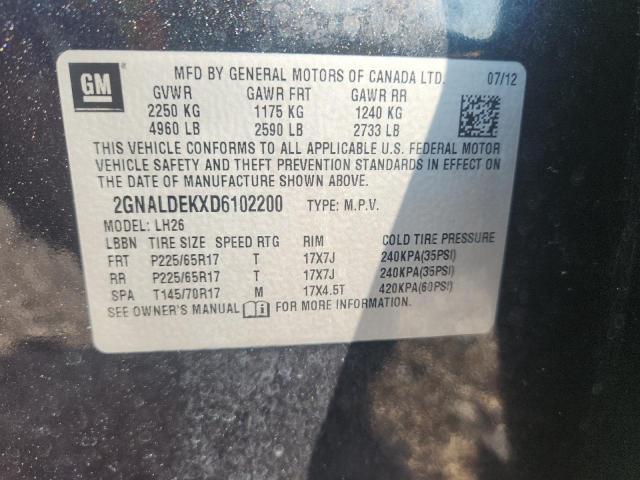 2GNALDEKXD6102200 2013 CHEVROLET EQUINOX photo no. 12