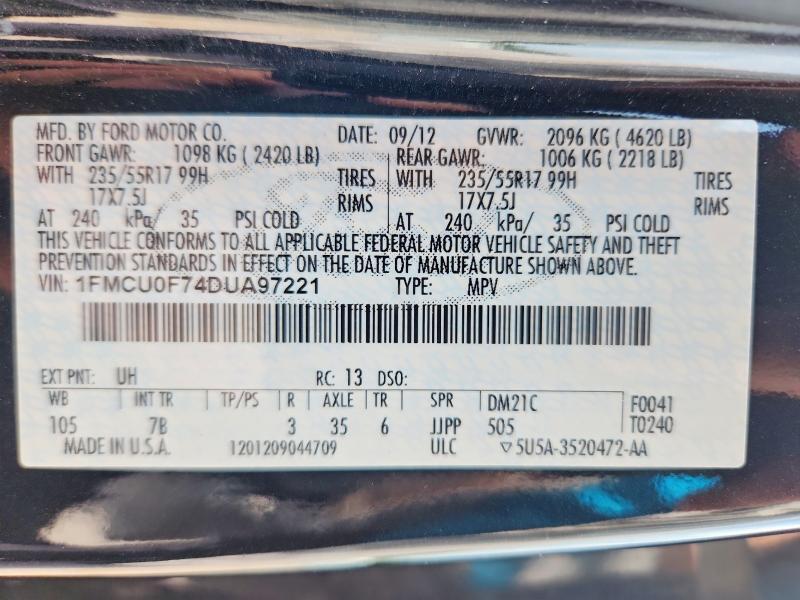 2013 FORD ESCAPE S — Фото 13 из 13