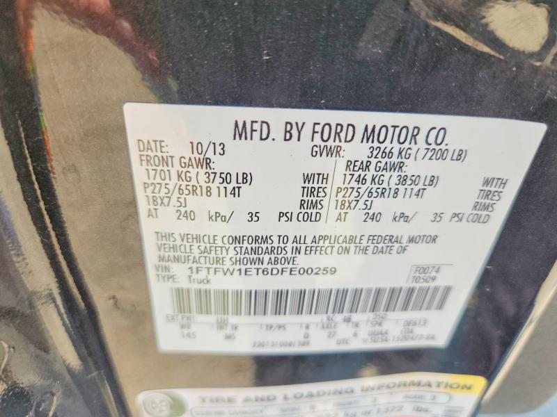 1FTFW1ET6DFE00259 2013 FORD F150 photo no. 12