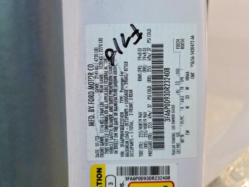 3FA6P0D93DR232408 2013 FORD FUSION photo no. 12