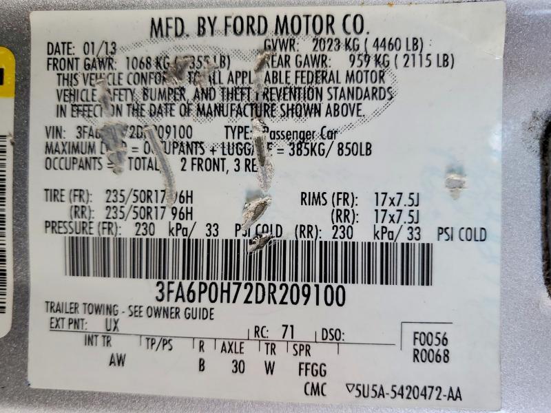 2013 FORD FUSION SE — Фото 13 из 13