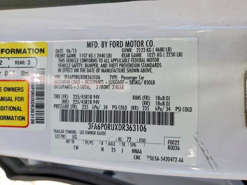 2013 FORD FUSION TITANIUM HEV — Фото 12 из 12