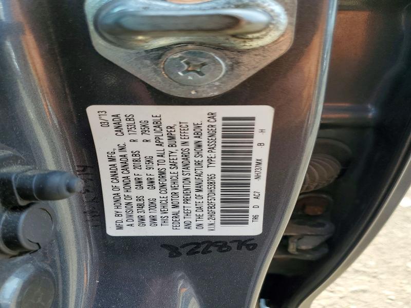 2HGFB2F57DH538765 2013 HONDA CIVIC photo no. 12