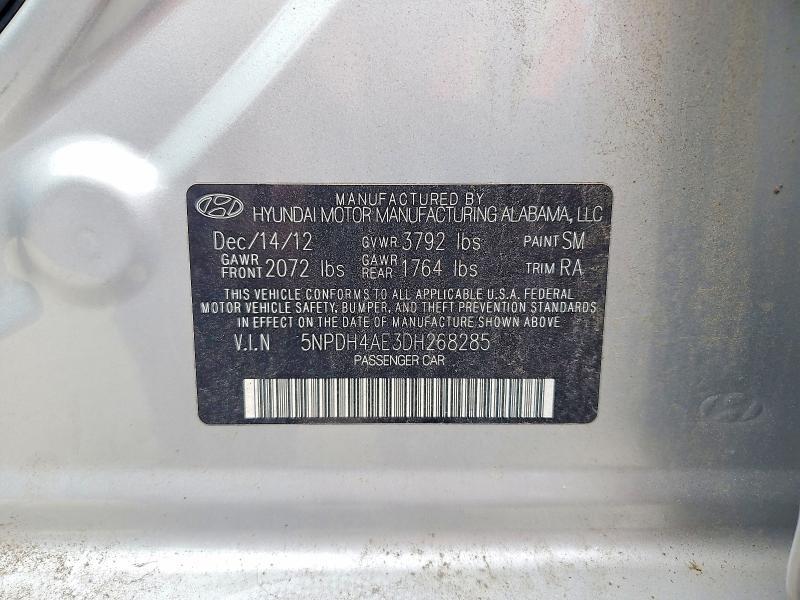 5NPDH4AE3DH268285 2013 HYUNDAI ELANTRA photo no. 12