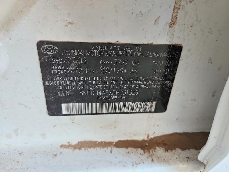 5NPDH4AEXDH231329 2013 HYUNDAI ELANTRA photo no. 12