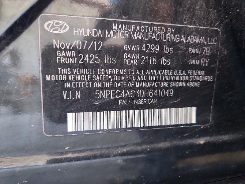 5NPEC4AC3DH641049 2013 HYUNDAI SONATA photo no. 12