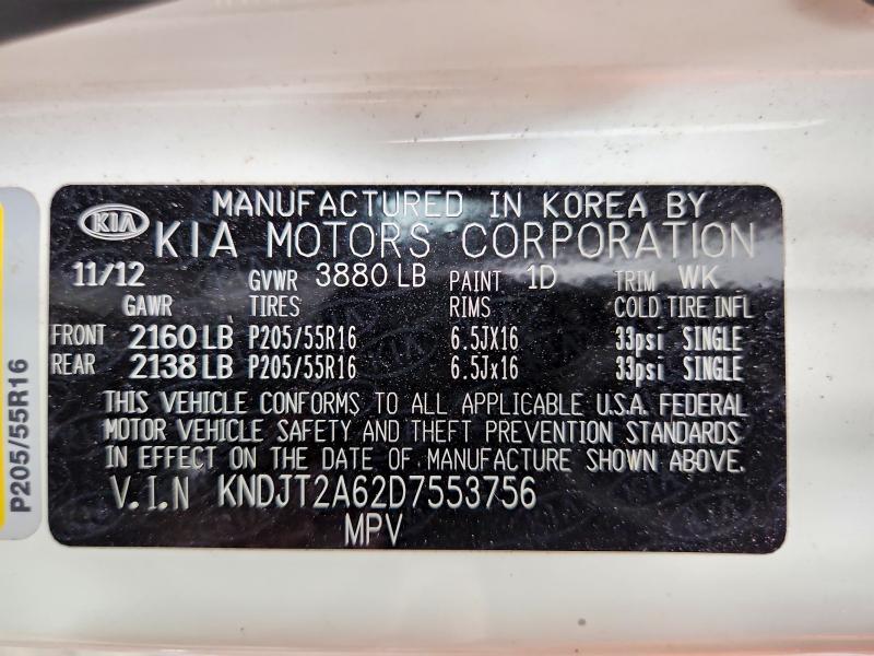 KNDJT2A62D7553756 2013 KIA SOUL photo no. 12