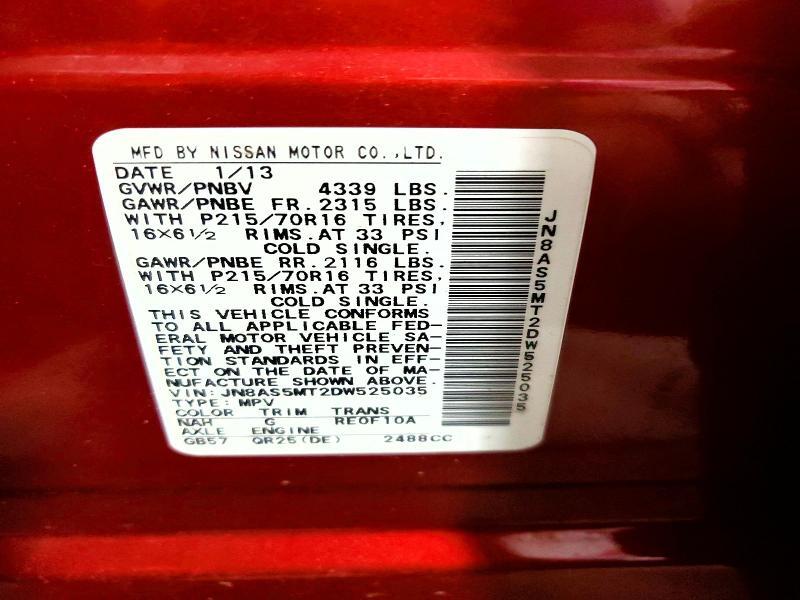 JN8AS5MT2DW525035 2013 NISSAN ROGUE photo no. 12