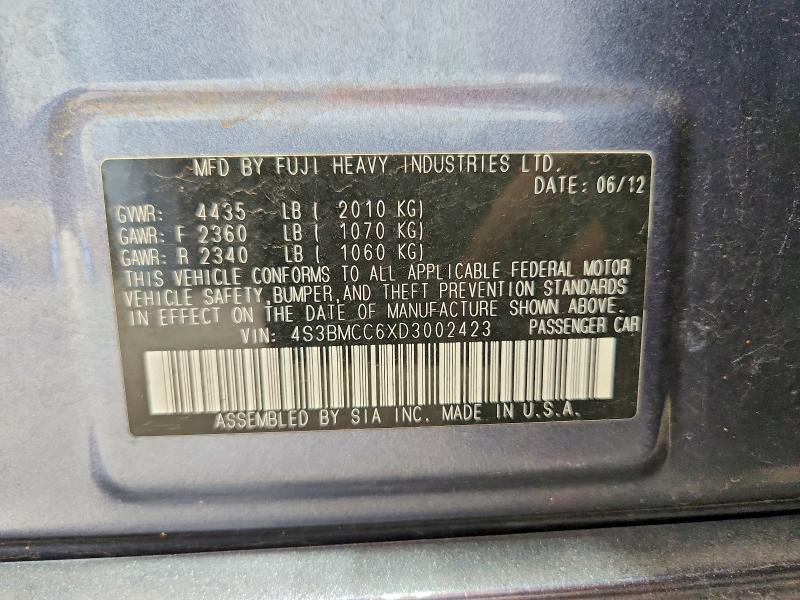 2013 SUBARU LEGACY 2.5I PREMIUM — Фото 12 из 12