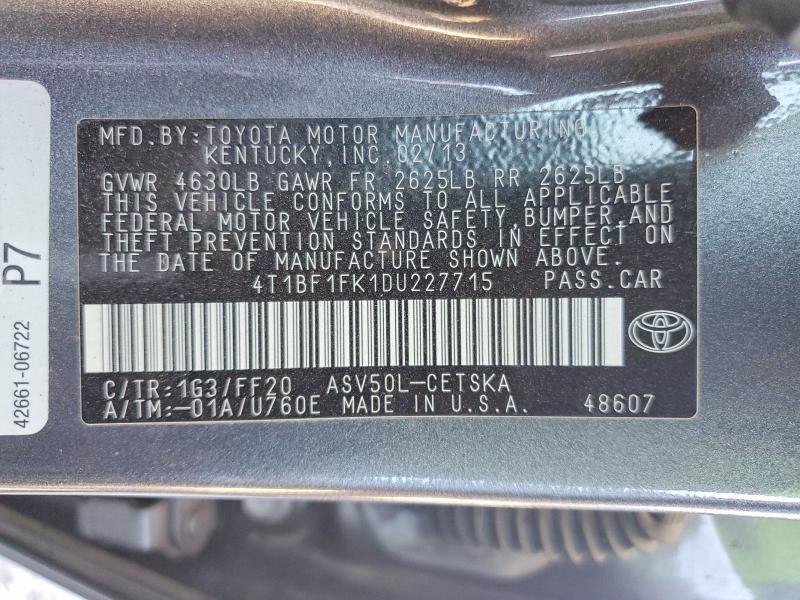 2013 TOYOTA CAMRY SE — Фото 12 из 12