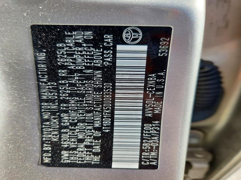 2013 TOYOTA CAMRY HYBRID LE — Фото 12 из 12