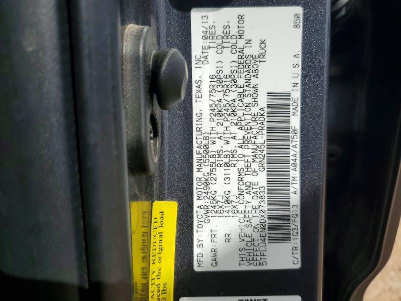 2013 TOYOTA TACOMA DOUBLE CAB — Фото 12 из 12