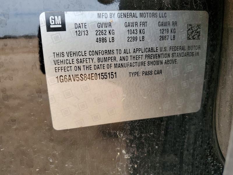 1G6AV5S84E0155151 2014 CADILLAC CTS photo no. 12