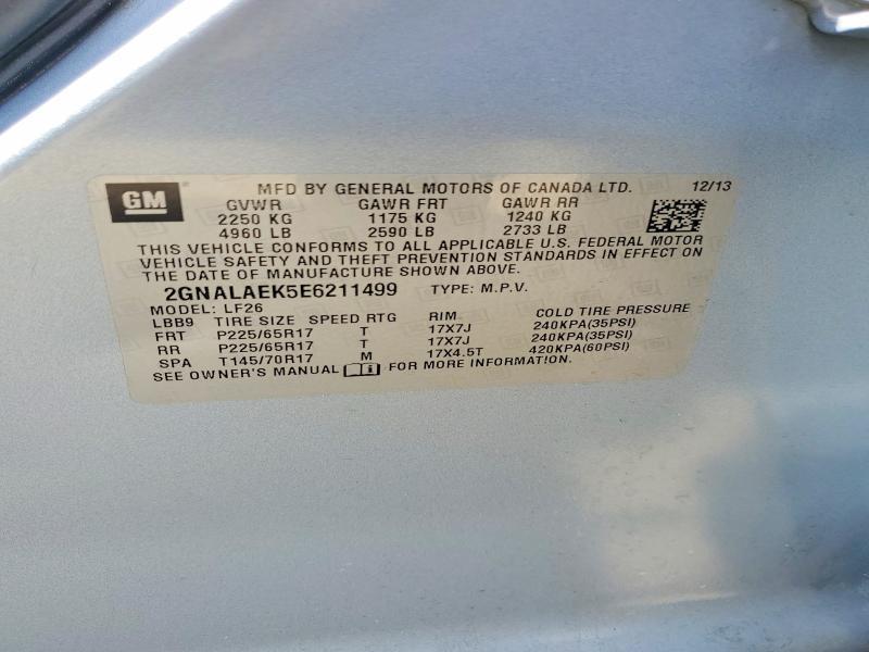 2GNALAEK5E6211499 2014 CHEVROLET EQUINOX photo no. 12