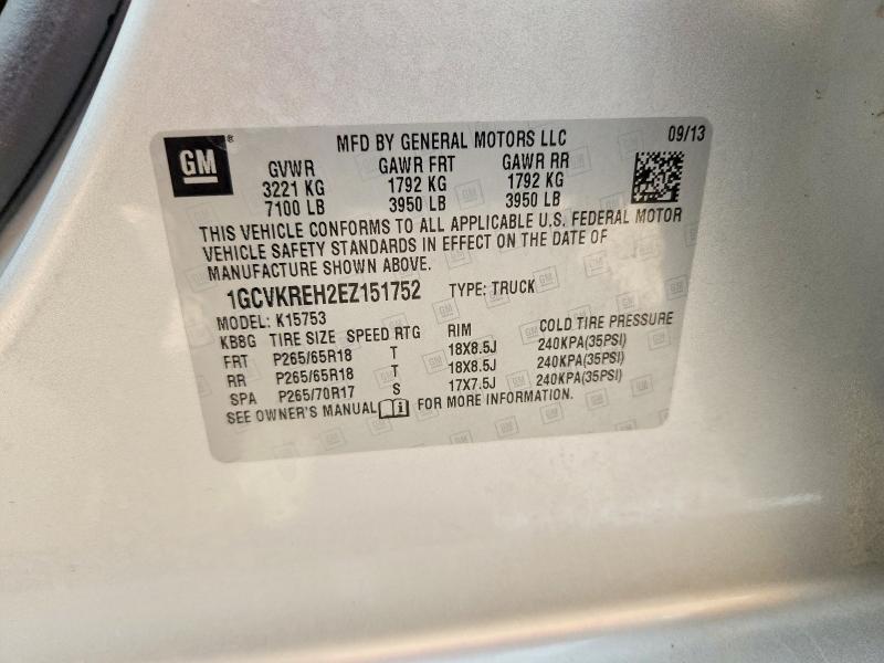 1GCVKREH2EZ151752 2014 CHEVROLET SILVERADO photo no. 12