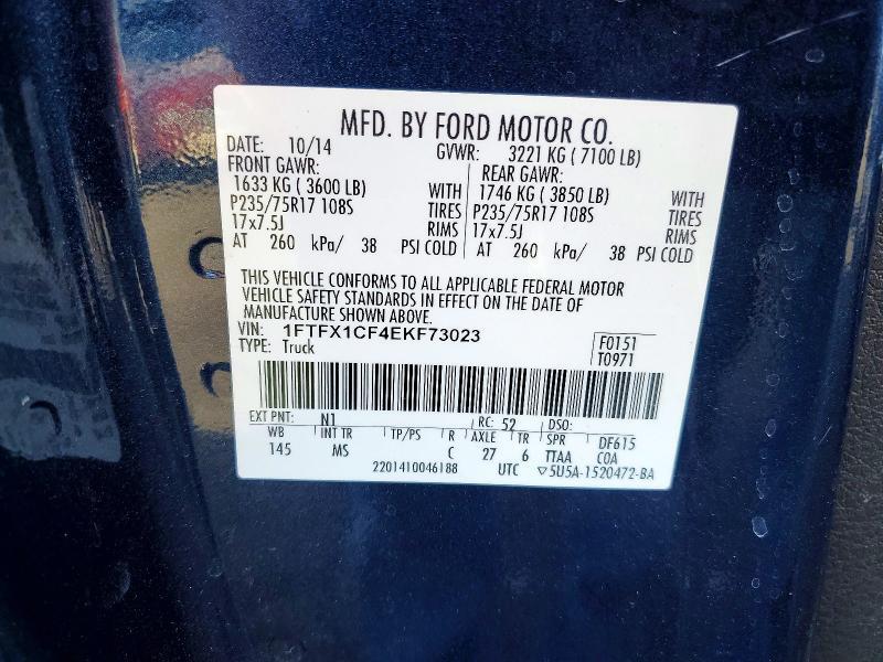 1FTFX1CF4EKF73023 2014 FORD F150 photo no. 12