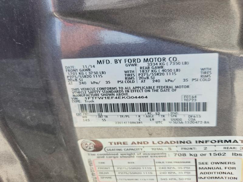 1FTFW1EF4EKG04464 2014 FORD F150 photo no. 12