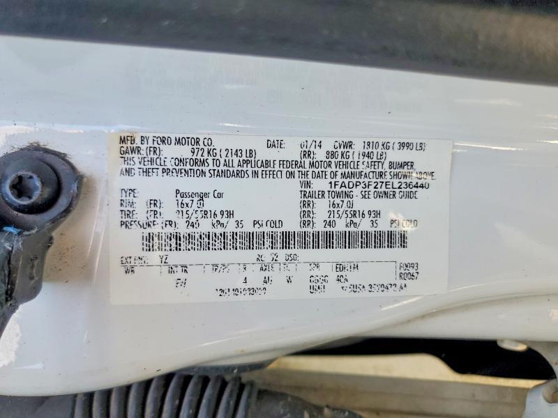 1FADP3F27EL236440 2014 FORD FOCUS photo no. 12