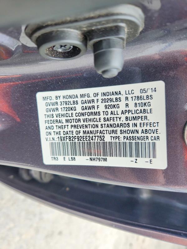 19XFB2F92EE247752 2014 HONDA CIVIC photo no. 12