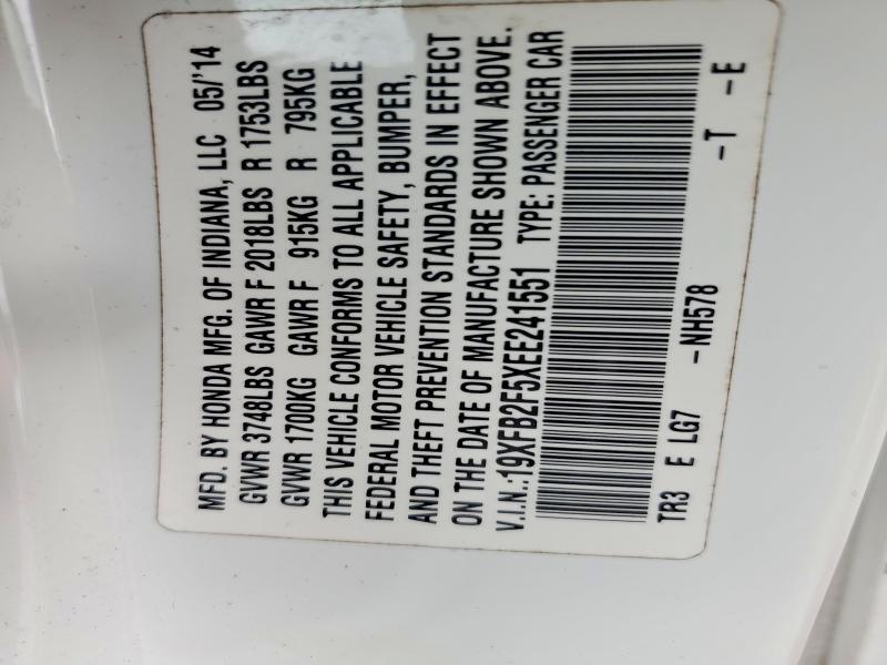 19XFB2F5XEE241551 2014 HONDA CIVIC photo no. 12