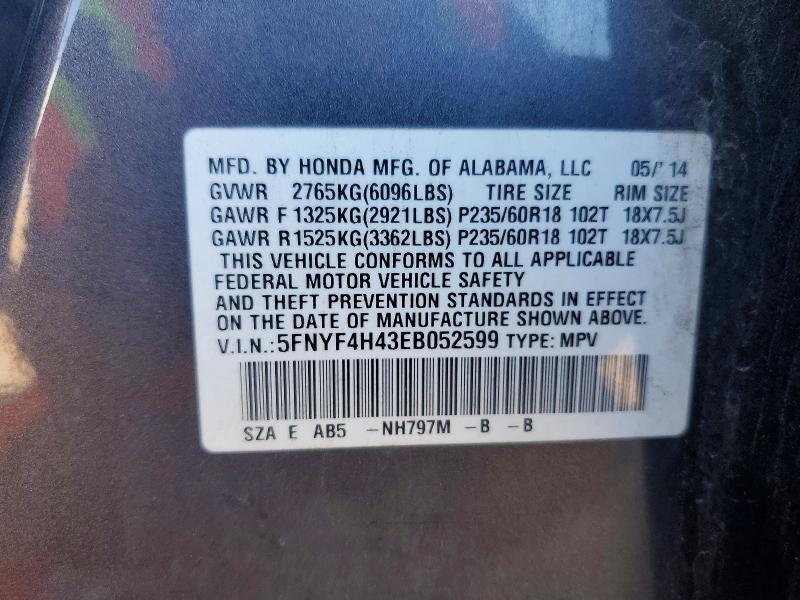 2014 HONDA PILOT EX — Фото 13 из 13