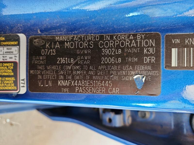 KNAFX4A81E5116445 2014 KIA FORTE photo no. 12