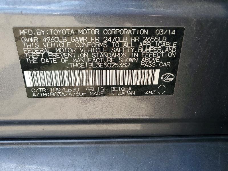 JTHCE1BL3E5025382 2014 LEXUS GS photo no. 12