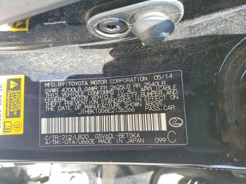 JTHBK1GG6E2136266 2014 LEXUS ES photo no. 12